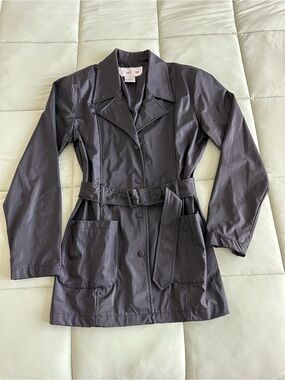 Vintage Louise Paris Black Belted Trench/Rain Coat